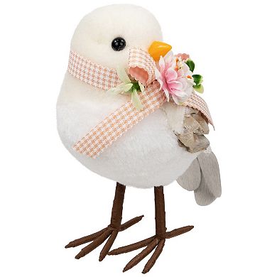 Northlight 7 Inch Plush Bird with Gingham Bow Figurine Table Decor