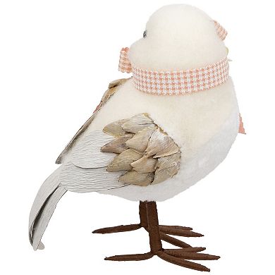 Northlight 7 Inch Plush Bird with Gingham Bow Figurine Table Decor