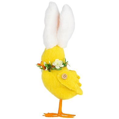 Northlight 10 Inch Duckling with Rabbit Ears Floral Figurine Table Decor