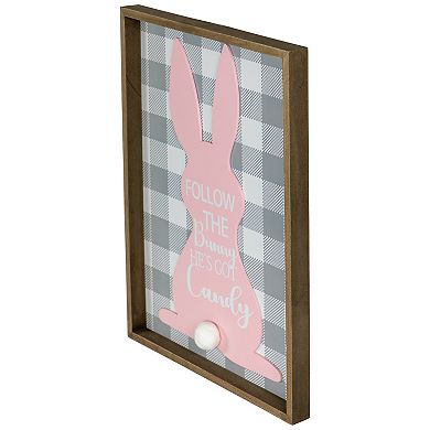Northlight Framed Bunny "Follow the Bunny He's Got Candy" Wall Decor