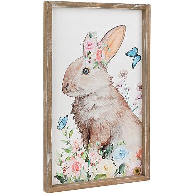 Northlight Easter Bunny with Flowers Framed Wall Decor