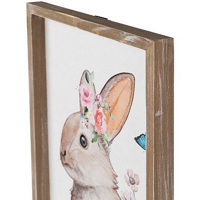 Northlight Easter Bunny with Flowers Framed Wall Decor