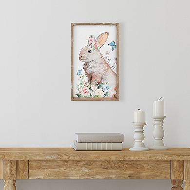 Northlight Easter Bunny with Flowers Framed Wall Decor