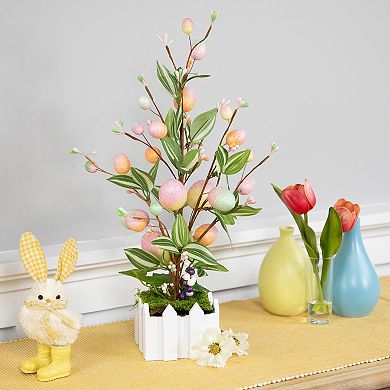 Northlight 18 Inch Artificial Potted Twig Tree with Easter Eggs