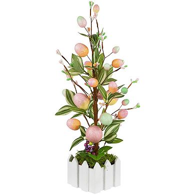 Northlight 18 Inch Artificial Potted Twig Tree with Easter Eggs