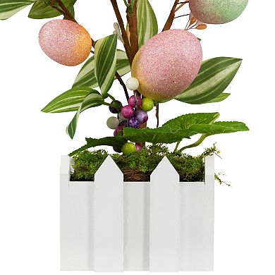 Northlight 18 Inch Artificial Potted Twig Tree with Easter Eggs