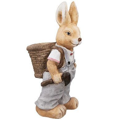 Northlight Boy Rabbit Outdoor Garden Planter