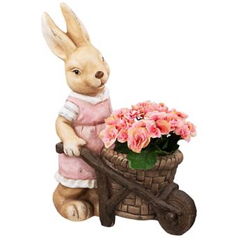 Northlight Girl Rabbit Outdoor Garden Planter