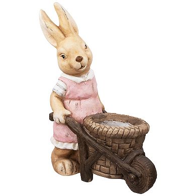 Northlight Girl Rabbit Outdoor Garden Planter