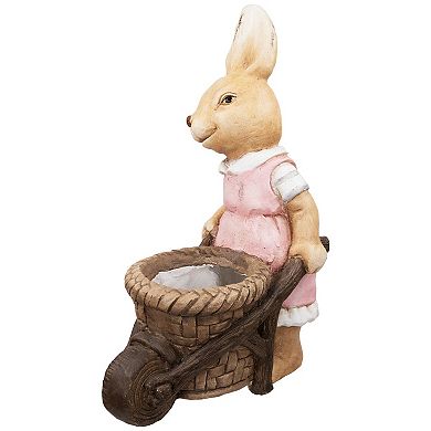 Northlight Girl Rabbit Outdoor Garden Planter