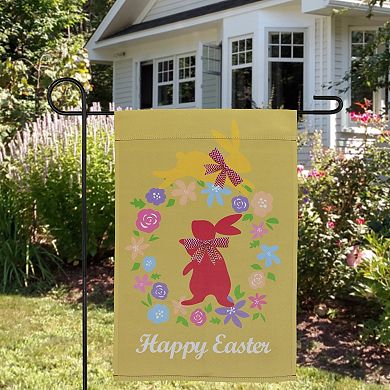 Northlight Hopping Bunnies Happy Easter Floral Outdoor Garden Flag