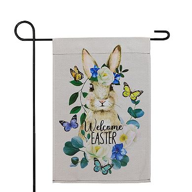 Northlight Bunny & Butterflies Welcome Easter Floral Garden Flag