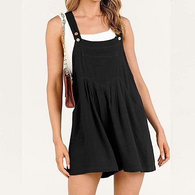 Women's Summer Casual Rompers Bib Short Overalls Loose Beach Outfits Travel Vacation Jumpsuit
