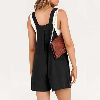 Women's Summer Casual Rompers Bib Short Overalls Loose Beach Outfits Travel Vacation Jumpsuit