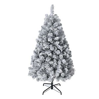 IDEALHOUSE Christmas Tree 6ft Pre-Lit Snowy White Artificial with 250 Warm White Lights