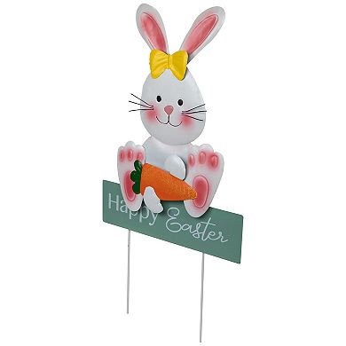 Northlight Bunny with Carrot Happy Easter Outdoor Garden Stake