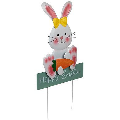 Northlight Bunny with Carrot Happy Easter Outdoor Garden Stake