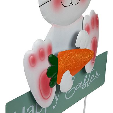 Northlight Bunny with Carrot Happy Easter Outdoor Garden Stake