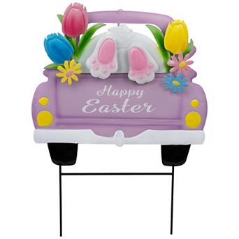 Northlight Back Seat Bunny Happy Easter Outdoor Garden Stake
