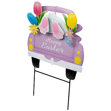 Northlight Back Seat Bunny Happy Easter Outdoor Garden Stake