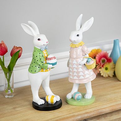 Northlight Rabbit Holding Easter Egg Outdoor Garden Statue