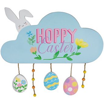 Northlight Hoppy Easter Wooden Wall Decor with Bunny & Eggs
