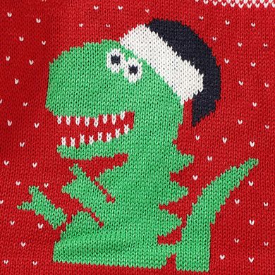 Baby Dinosaur And Dot Print Pattern Christmas Style Knit Warm Romper