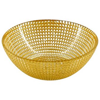 1 pc Gold-Toned Gilded Glass Side Bowl with Swirl Pattern for Snacks, Sauces and Small Servings