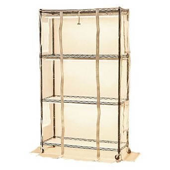 4 tier Indoor Greenhouse Stand with LED Grow Lights and Rolling Base