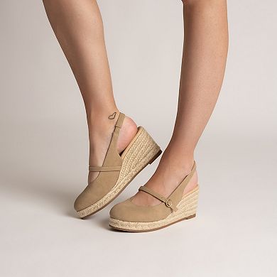 Journee Asmyna Wedge Ankle Strap Round Toe Women's Espadrille Shoes