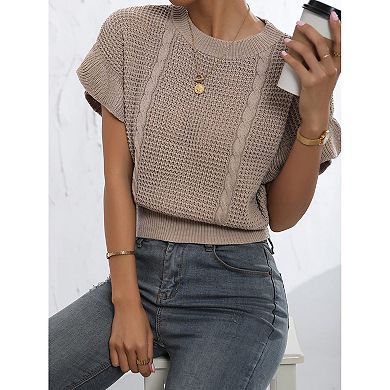 Women Casual Knit Shirts Ruffle Sleeve Going Out Top