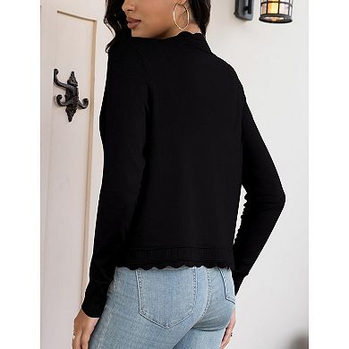 Women's Cropped Cardigan Sweaters Lightweight Long Sleeve Shrugs Top