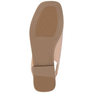 Journee Brinsley Slingback Croco Texture Women's Flat Sandals