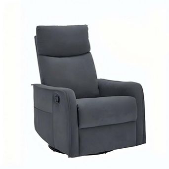 Heat Massage Manual Recliner Chair with Rocker and Swivel in Fabric for Living Room