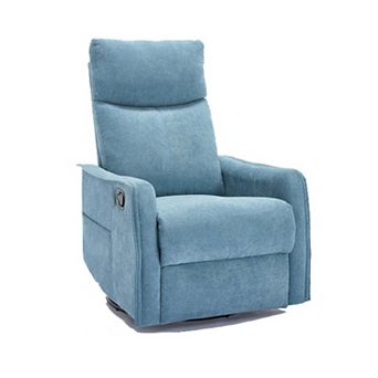 Heat Massage Manual Recliner Chair with Rocker and Swivel in Fabric for Living Room