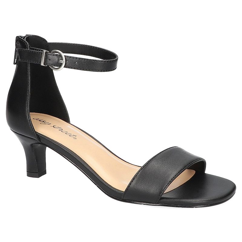 Easy Street Womens Shalee Heeled Sandals, 11 Medium, Black