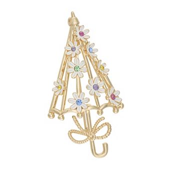 Napier Gold Tone Flower Umbrella Pin