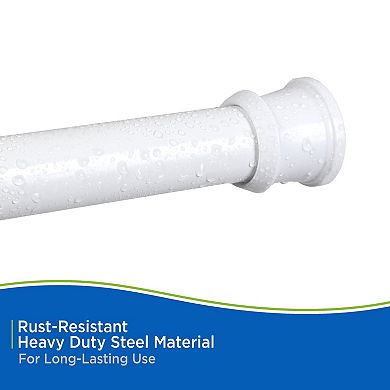 Kenney Twist & Fit No Tools Tension Stall Shower Curtain Rod