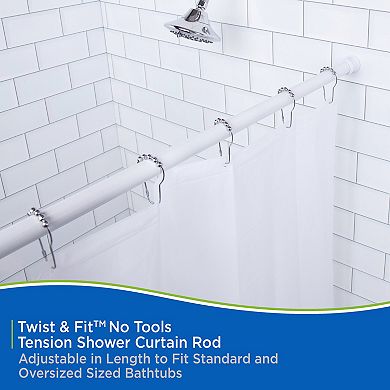 Kenney Twist & Fit No Tools Tension Shower Curtain Rod