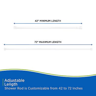 Kenney Twist & Fit No Tools Tension Shower Curtain Rod