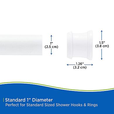 Kenney Twist & Fit No Tools Tension Shower Curtain Rod