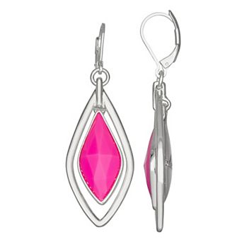 Napier Silver Tone Pink Key Item Orbital Earrings