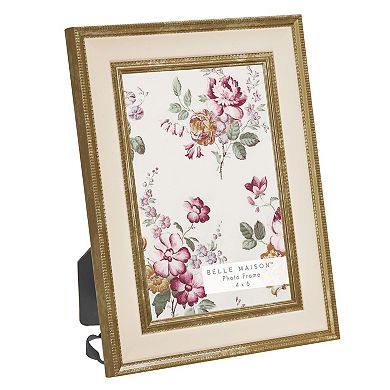 Belle Maison Two Tone Floral 4" x 6" Photo Frame Table Decor