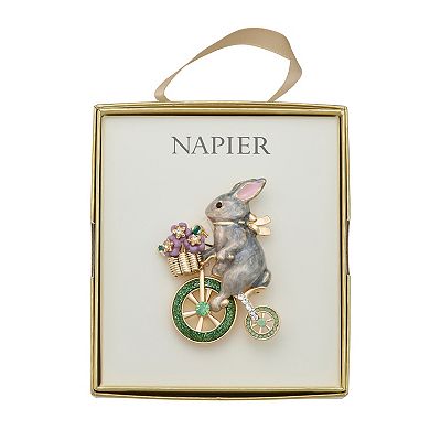 Napier Gold-Tone Bunny Bike Pin