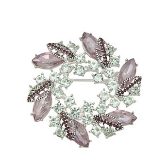 Napier Silver-Tone Elevated Wreath Pin