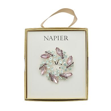 Napier Silver-Tone Elevated Wreath Pin