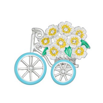 Napier Silver-Tone Flower Bike Pin