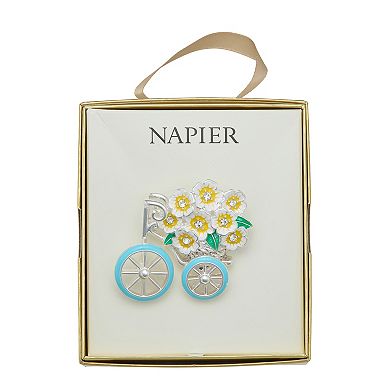 Napier Silver-Tone Flower Bike Pin