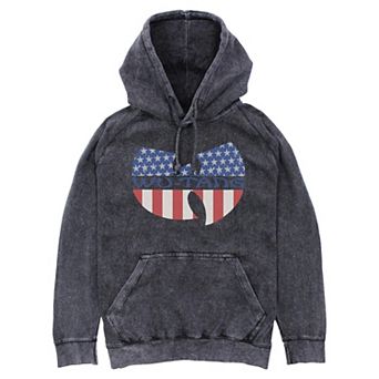Men's Wu-Tang USA Flag Mineral Wash Graphic Hoodie