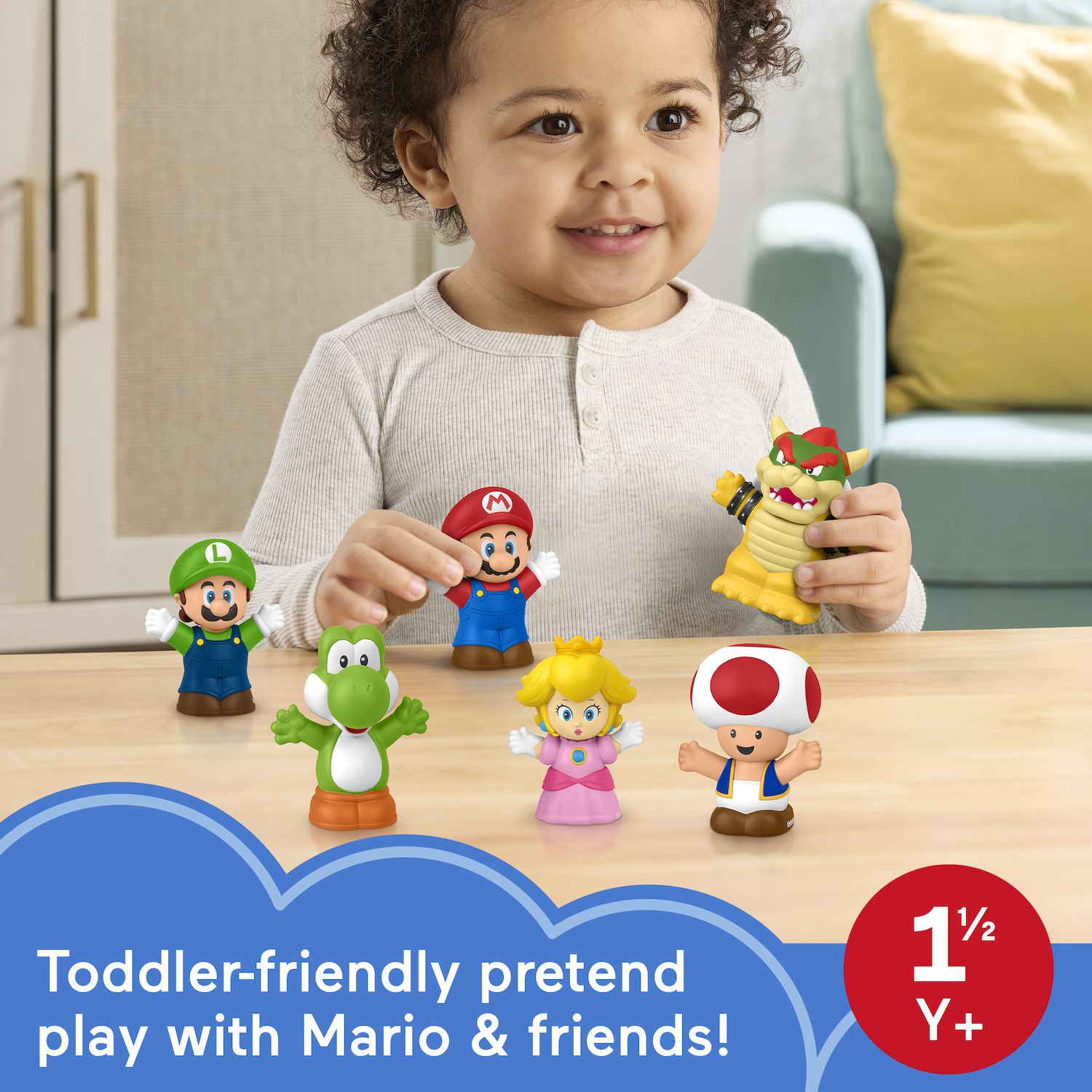 Детские фигурки Fisher-Price Little People Mario 6-Pack Action Figure Set — фото 2